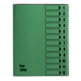 Artikelbild 1 für bene Ordnungsmappe 12 Fächer grün, Artikelnummer 401695