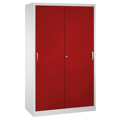 Artikelbild für CP Schiebetürenschrank C 2000 Acurado, 2040-00 S10169 lichtgrau, rubinrot 4 Fachböden 120,0 x 40,0 x 195,0 cm, Artikelnummer 414813
