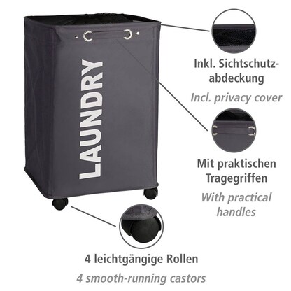 Artikelbild 3 für WENKO Wäschekorb Quadro grau, Artikelnummer 531634