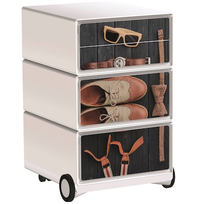 Artikelbild für PAPERFLOW easyBox Classic Chic Rollcontainer weiß, bunt 4 Auszüge 39,0 x 43,6 x 64,2 cm, Artikelnummer 215556