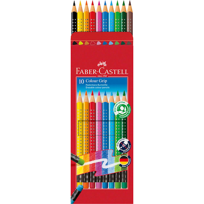 Artikelbild 2 für FABER-CASTELL Radierbare Grip Buntstifte farbsortiert, 10 St., Artikelnummer 602779