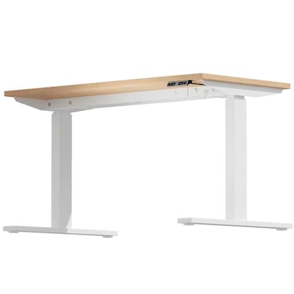 Artikelbild 5 für BISLEY E-WonderTech elektrisch höhenverstellbarer Schreibtisch ahorn rechteckig, T-Fuß-Gestell weiß 160,0 x 60,0 cm, Artikelnummer 413759