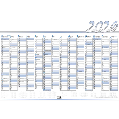 Artikelbild 2 für 3 Jahresplaner österreichisches Kalendarium abwischbar Extra 2026, Artikelnummer 550378