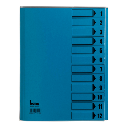 Artikelbild für bene Ordnungsmappe 12 Fächer blau, Artikelnummer 401687