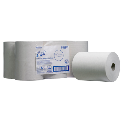 Artikelbild 2 für 6 Scott® Handtuchrollen SLIMROLL® 1-lagig weiß, Artikelnummer 186999