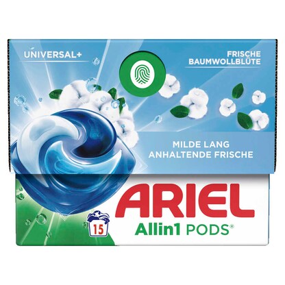 ARIEL UNIVERSAL+ Allin1 PODS Frische Baumwollblte Waschmittel Caps, 15 St.  | office discount