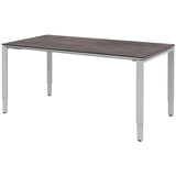 Artikelbild 1 für röhr Imperia höhenverstellbarer Schreibtisch quarzit rechteckig, 4-Fuß-Gestell silber 160,0 x 80,0 cm, Artikelnummer 691564