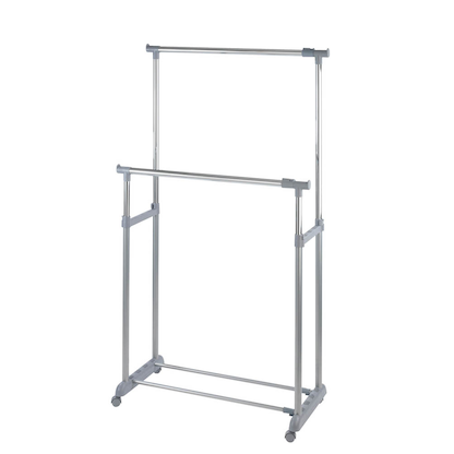 Artikelbild 6 für WENKO Teleskop-Garderobe Twin Bars grau Metall 95,0-163,0 x 98,0-168,0 cm, Artikelnummer 817546