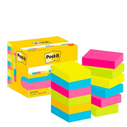 Artikelbild 8 für Post-it® Energetic Collection Haftnotizen 653TFEN farbsortiert, 12 Blöcke, Artikelnummer 679290
