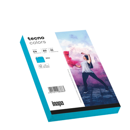 Artikelbild 4 für tecno Briefumschläge colors DIN C6 ohne Fenster blau haftklebend 25 St., Artikelnummer 340950