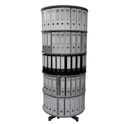 Artikelbild 3 für reef Ordnerdrehsäule hellgrau bis zu 120 Ordner, Etagen einzeln drehbar, H: 193,0 cm, Artikelnummer 677898