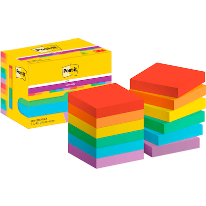 Artikelbild 23 für Post-it® Super Sticky Playful Haftnotizen extrastark farbsortiert, 12 Blöcke, Artikelnummer 620247