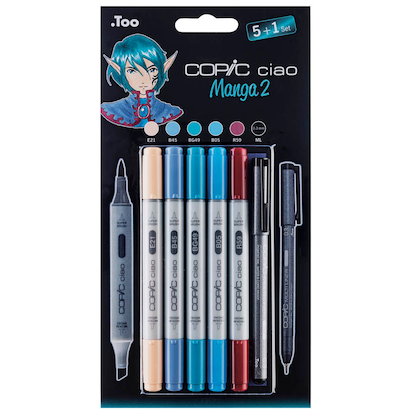Artikelbild für COPIC® Ciao Manga 2 Layoutmarker-Set farbsortiert 1,0 + 6,0 mm, 6 St., Artikelnummer 717292