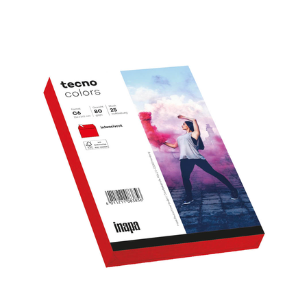 Artikelbild 4 für tecno Briefumschläge colors DIN C6 ohne Fenster intensivrot haftklebend 25 St., Artikelnummer 341222