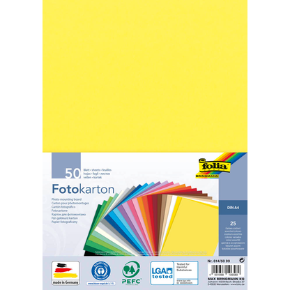 Artikelbild für folia Fotokarton farbsortiert 300 g/qm 50 Blatt, Artikelnummer 479382