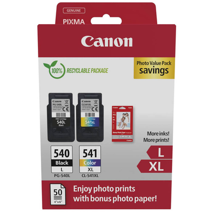 Artikelbild 4 für Canon PG-540L + CL-541XL schwarz, color Druckköpfe + Fotopapier, 2er-Set, Artikelnummer 207489