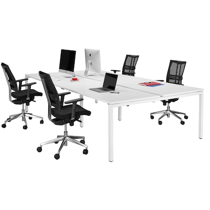 Artikelbild 5 für PAPERFLOW easyDesk Doppelschreibtisch weiß rechteckig, 4-Fuß-Gestell weiß 320,0 x 166,0 cm, Artikelnummer 527933
