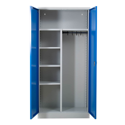 Artikelbild 3 für Gürkan Putzmittelschrank 111273 lichtgrau, enzianblau 80,0 x 38,0 x 180,0 cm, aufgebaut, Artikelnummer 561112