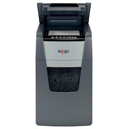 Artikelbild 3 für Rexel Optimum AutoFeed+ 130X Aktenvernichter mit Partikelschnitt P-4, 4 x 28 mm, bis 130 Blatt, schwarz, Artikelnummer 429867