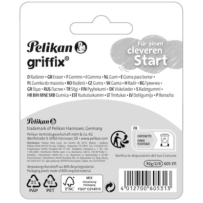 Artikelbild 9 für Pelikan Radiergummi griffix® blau/weiß, 2 St., Artikelnummer 274609