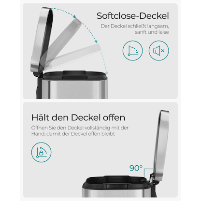 Artikelbild 3 für SONGMICS Mülleimer 30,0 l silber, Artikelnummer 291557