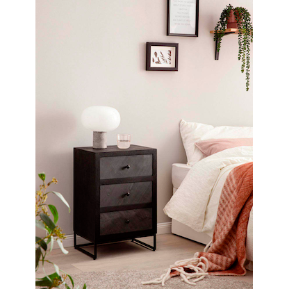 Artikelbild 3 für WOHNLING Nachttisch Massivholz schwarz 40,0 x 30,0 x 60,0 cm, Artikelnummer 314256