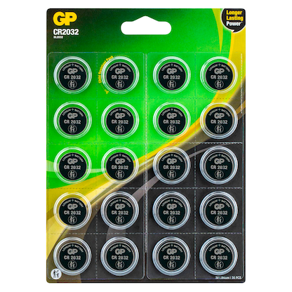 Artikelbild 2 für 20 GP Knopfzellen CR2032 3,0 V, Artikelnummer 515241
