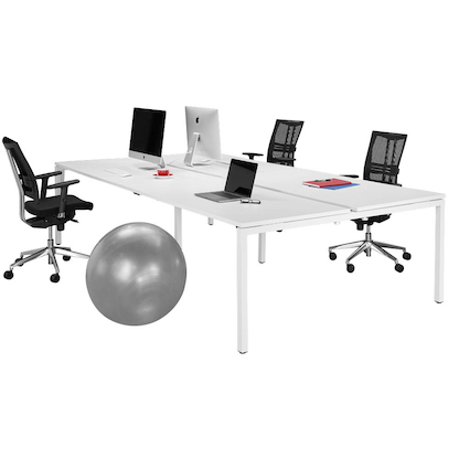 Artikelbild 6 für PAPERFLOW easyDesk Doppelschreibtisch weiß rechteckig, 4-Fuß-Gestell weiß 320,0 x 166,0 cm, Artikelnummer 527933