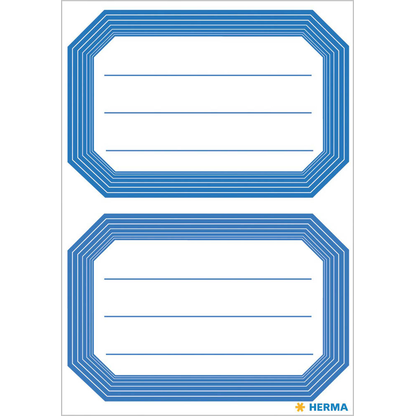 Artikelbild 2 für HERMA Schuletiketten blauer Rand, weiß/blau, 12 Etiketten, Artikelnummer 757201