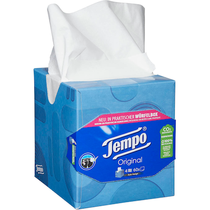 Artikelbild 4 für Tempo Taschentücherbox Original 4-lagig weiß, 60 Tücher, Artikelnummer 528657