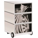Artikelbild 1 für PAPERFLOW easyBox Black & White Rollcontainer weiß, schwarz 4 Auszüge 39,0 x 43,6 x 64,2 cm, Artikelnummer 215048