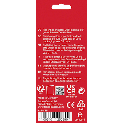 Artikelbild 3 für 2 FABER-CASTELL Regenbogen Gel Glitzer farbsortiert 2 x 12,0 g, Artikelnummer 277891
