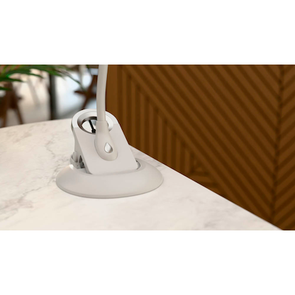 Artikelbild 2 für Hansa Swirl Schreibtischlampe weiß, silber 4 W mit Tischklemme, Artikelnummer 496147