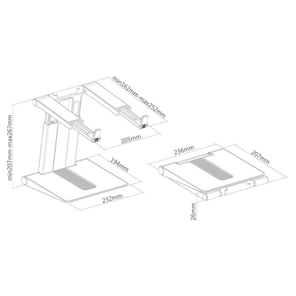 Artikelbild 10 für Neomounts Laptop-Ständer NSLS200 silber, schwarz, Artikelnummer 492294