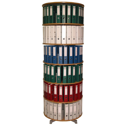 Artikelbild 4 für reef Ordnerdrehsäule buche bis zu 144 Ordner, Etagen einzeln drehbar, H: 228,0 cm, Artikelnummer 677955