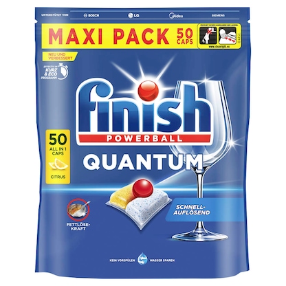 Artikelbild für finish POWERBALL QUANTUM ALL IN 1 CITRUS Spülmaschinentabs 50 St., Artikelnummer 539906