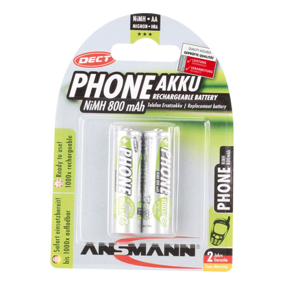 Artikelbild 21 für 2 ANSMANN Akkus DECT Mignon AA 800 mAh, Artikelnummer 224687