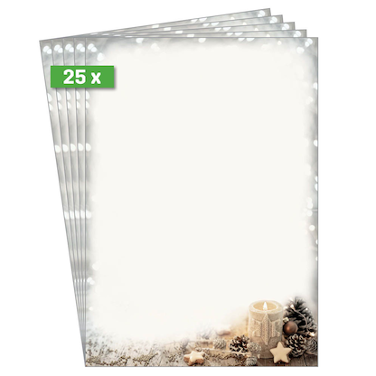 Artikelbild 10 für SIGEL Weihnachtsbriefpapier Christmas Candle Motiv DIN A4 90 g/qm 25 Blatt, Artikelnummer 338378