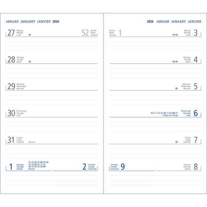 Artikelbild 5 für geiger notes Taschenkalender Wochenplaner Septimus 2026 schwarz, Artikelnummer 550739