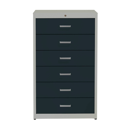 Artikelbild 5 für mauser client cardy Karteischrank alu, anthrazitgrau 6 Schubladen 80,0 x 60,0 x 135,0 cm, Artikelnummer 259503