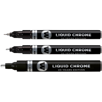 Artikelbild 13 für MOLOTOW LIQUID CHROME™ Acrylstifte-Set chrom 3 St., Artikelnummer 970792