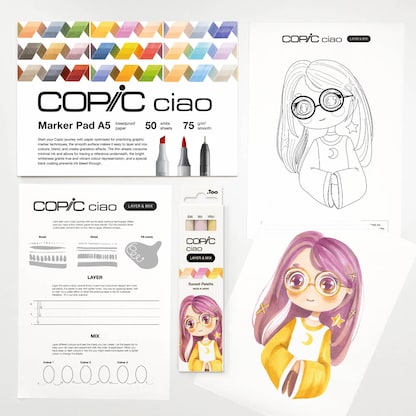 Artikelbild für COPIC® Ciao Sunset Palette Starter Layoutmarker-Set farbsortiert 1,0 + 6,0 mm, 1 Set, Artikelnummer 606687