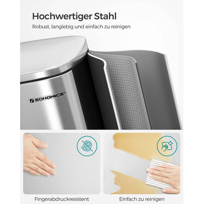 Artikelbild 4 für SONGMICS Mülleimer 50,0 l silber, Artikelnummer 289928