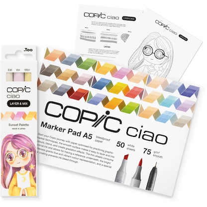 Artikelbild 2 für COPIC® Ciao Sunset Palette Starter Layoutmarker-Set farbsortiert 1,0 + 6,0 mm, 1 Set, Artikelnummer 606687