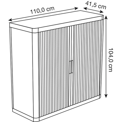 Artikelbild 2 für PAPERFLOW easyOffice Rollladenschrank weiß ohne Fachböden 110,0 x 41,5 x 104,0 cm, Artikelnummer 147025