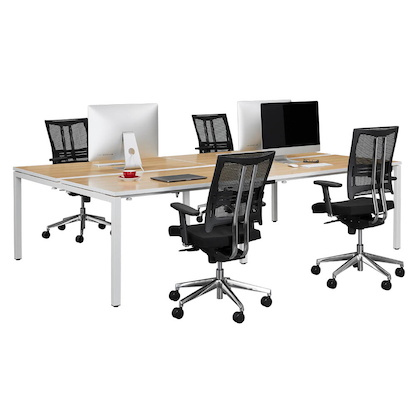 Artikelbild 4 für PAPERFLOW easyDesk Doppelschreibtisch buche rechteckig, 4-Fuß-Gestell weiß 320,0 x 166,0 cm, Artikelnummer 527940