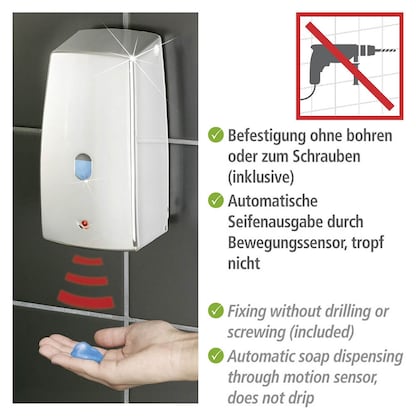 Artikelbild 2 für Maximex Seifenspender Treviso 18417100 weiß, silber Kunststoff mit Sensor 0,65 l, Artikelnummer 431603