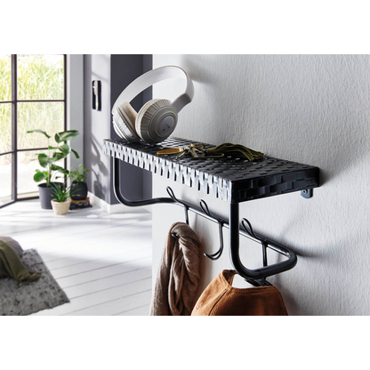 Artikelbild 3 für HAKU Möbel Wandgarderobe 21527 schwarz Metall 6 Haken 42,0 x 19,0 cm, Artikelnummer 137081