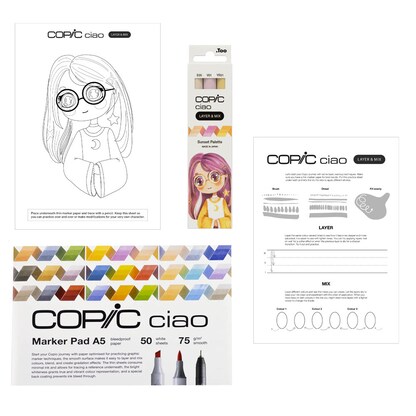 Artikelbild 4 für COPIC® Ciao Sunset Palette Starter Layoutmarker-Set farbsortiert 1,0 + 6,0 mm, 1 Set, Artikelnummer 606687