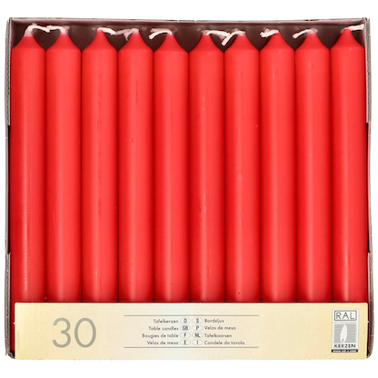 Artikelbild für 30 STARPAK Kerzen rot, Artikelnummer 618498